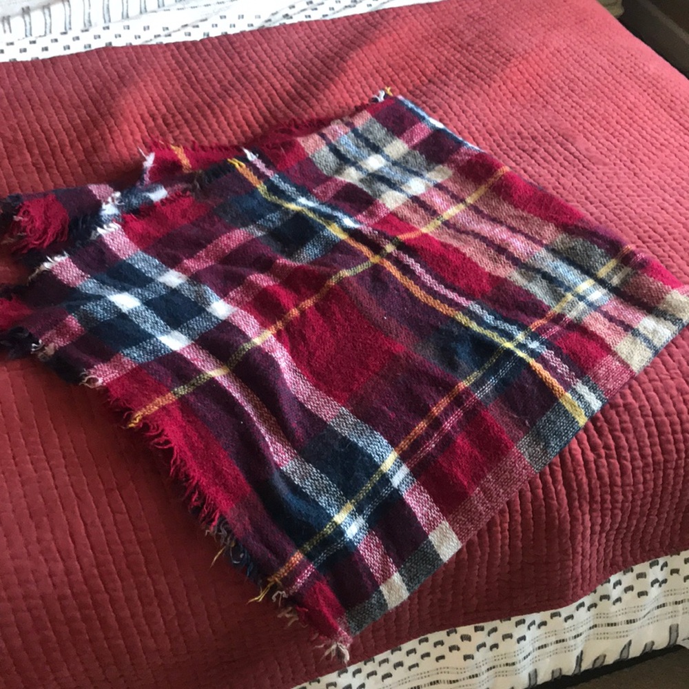 Massive plaid blanket scarf